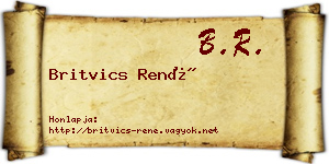Britvics René névjegykártya